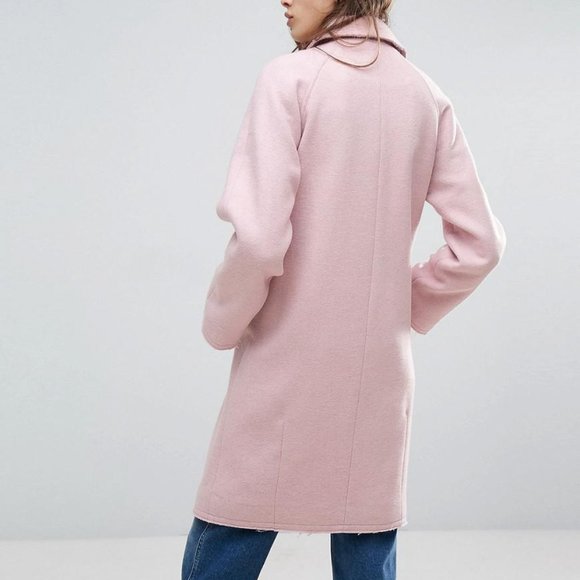 NWT ASOS Wool Blend Coat with Raw Edges - Picture 5 of 6